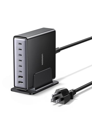 200W GaN 8 Port USB C Desktop Charging Station 100W PD Fast Charger