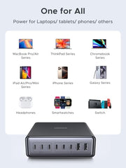 200W GaN 8 Port USB C Desktop Charging Station 100W PD Fast Charger