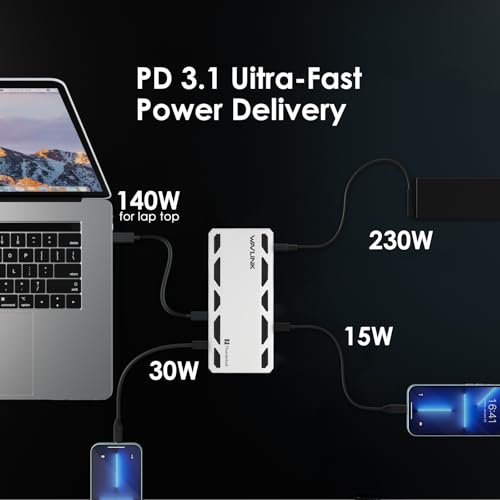 12 in 1 Thunderbolt 5 Docking Station 120Gbps 140W PD Laptop Hub
