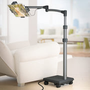 Ergonomic Tablet Rolling Cart Stand with 60W USB C Charging Port