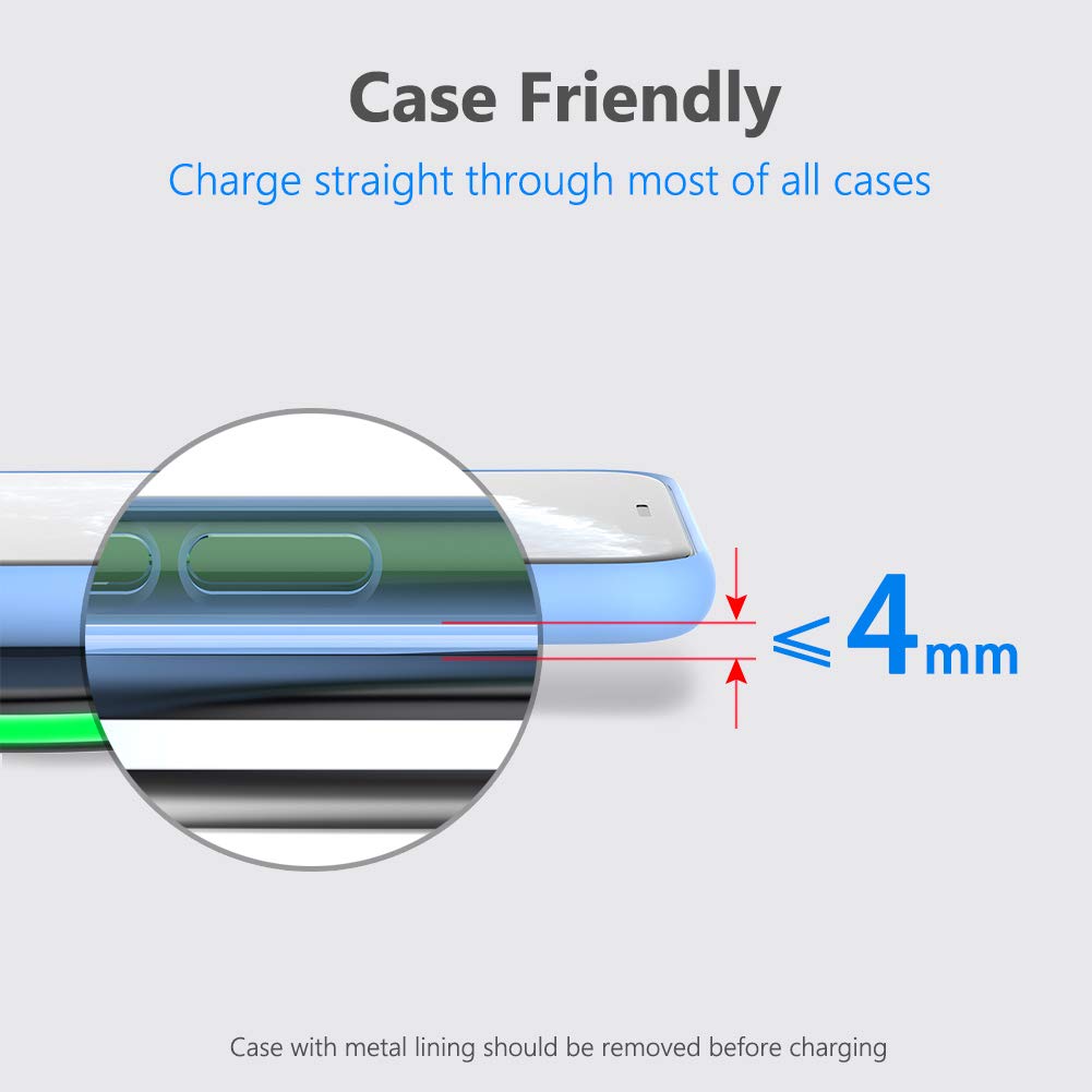 2 Pack 10W Wireless Charging Pad for Phones and Earbuds