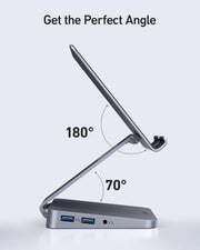 8 in 1 USB C Hub with Foldable Tablet Stand 4K HDMI USB A Ports