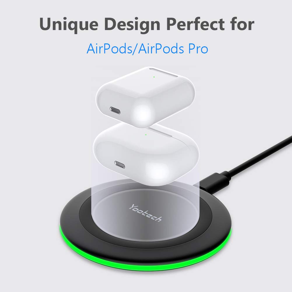 2 Pack 10W Wireless Charging Pad for Phones and Earbuds