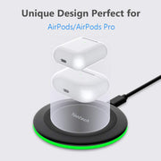 2 Pack 10W Wireless Charging Pad for Phones and Earbuds