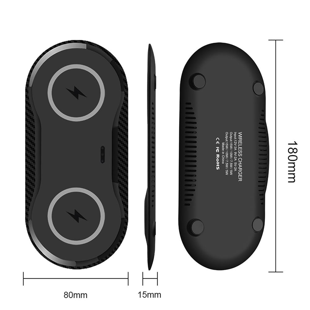 30W Dual Wireless Charging Pad for Multiple Qi Devices