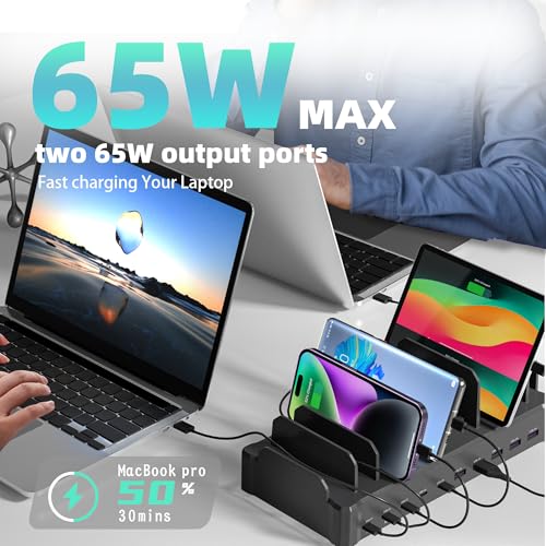 320W 10 Port USB C Fast Charging Station Organizer Dock