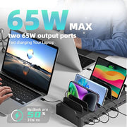 320W 10 Port USB C Fast Charging Station Organizer Dock