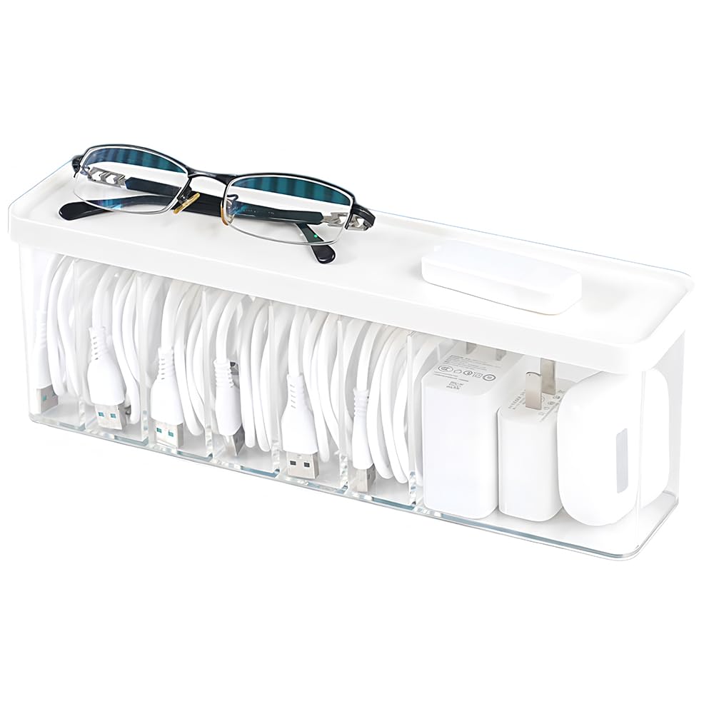 Charger Cable Cord Storage Organizer Box with Lid