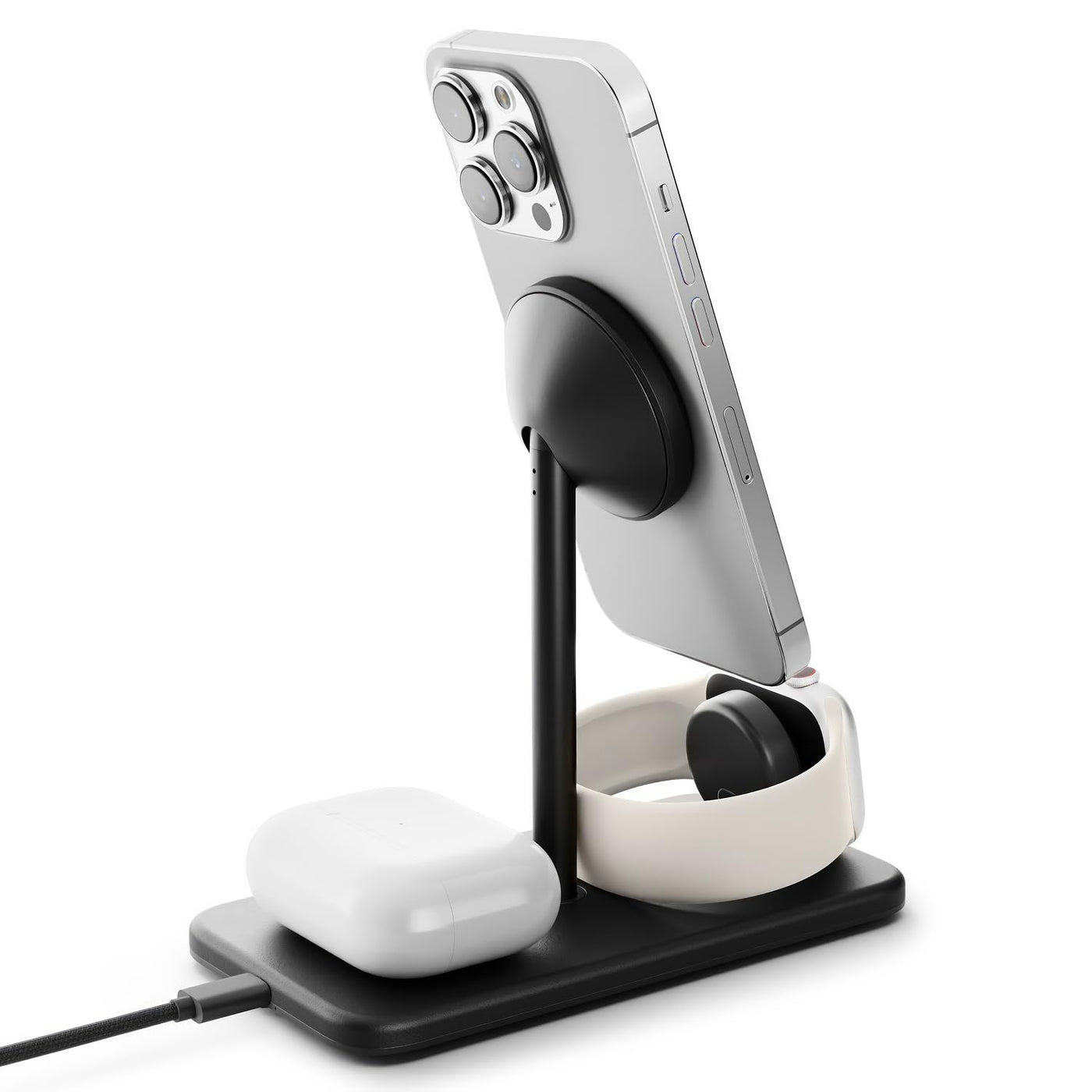3 in 1 Qi2 Magnetic Wireless Charging Stand for Phone Watch Earbuds