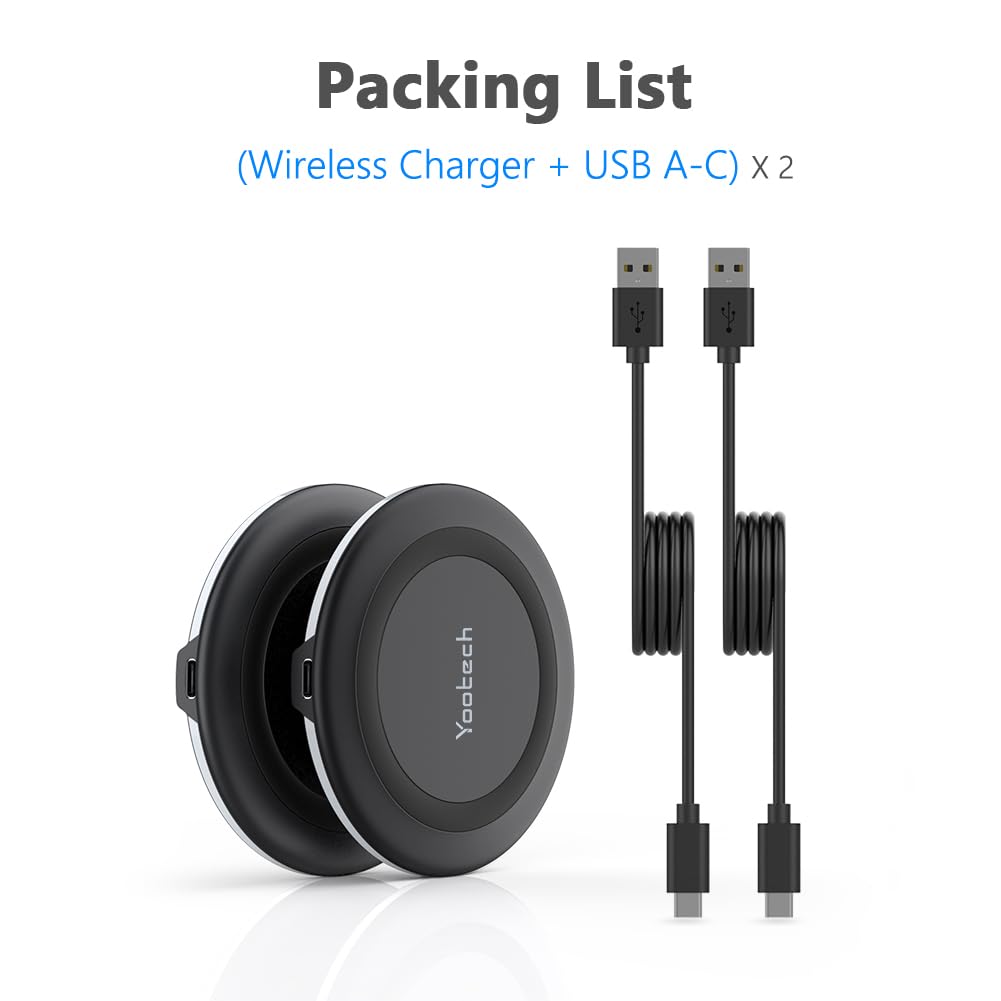 2 Pack 10W Wireless Charging Pad for Phones and Earbuds