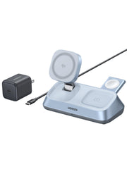 25W Qi2 3 in 1 Magnetic Wireless Charging Stand for Phone Watch Earbuds