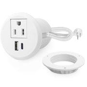 Recessed Desk Power Grommet with 1 AC Outlet and 2 USB Ports