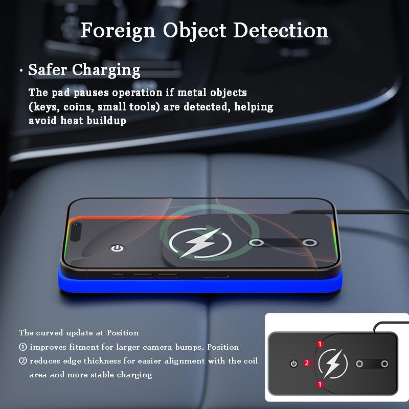 Center Console Wireless Charging Tray for 2015 to 2023 Charger