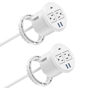 3 Inch Flush Mount Desktop Power Grommet USB C 2 AC Outlets