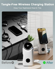 3 in 1 Qi2 Rotating Magnetic Wireless Charging Stand for Phone Watch Earbuds