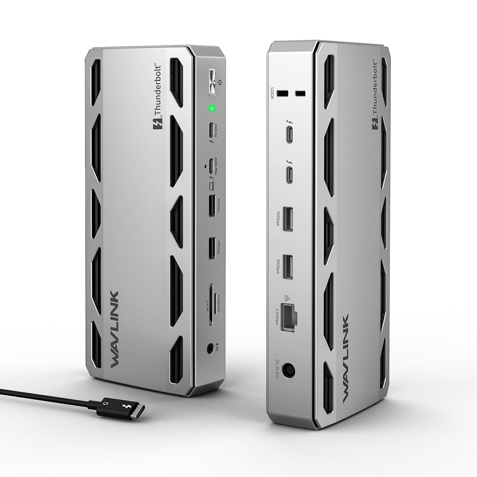 12 in 1 Thunderbolt 5 Docking Station 120Gbps 140W PD Laptop Hub