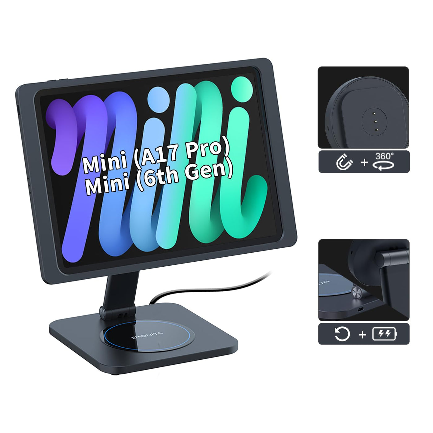 Magnetic Foldable Tablet Stand with Charging Case