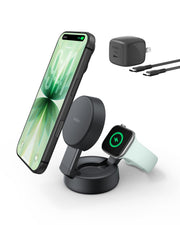 3 in 1 Qi2 25W Magnetic Wireless Charging Station with Cooling Fan
