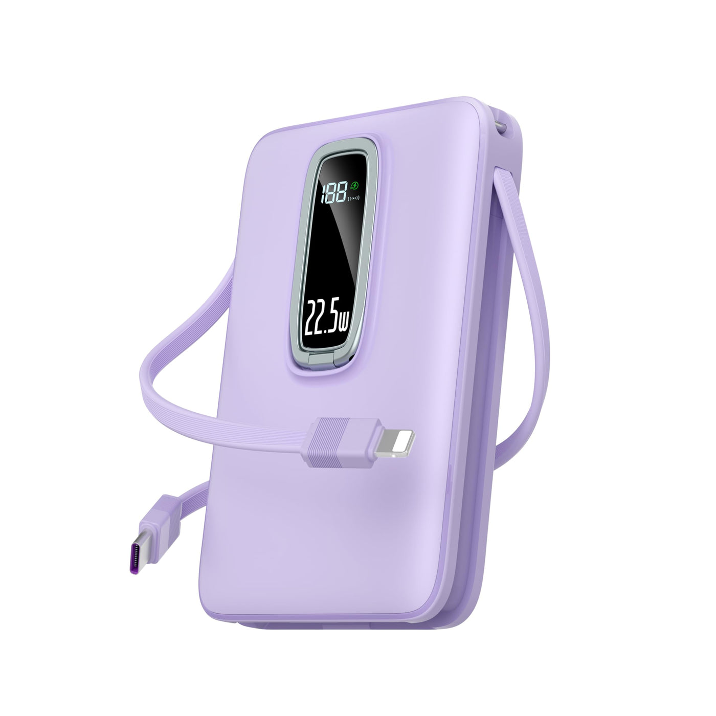 22.5W 10000mAh Magnetic Wireless Power Bank Built In Cables LED Display