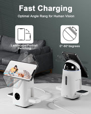 3 in 1 Qi2 Rotating Magnetic Wireless Charging Stand for Phone Watch Earbuds