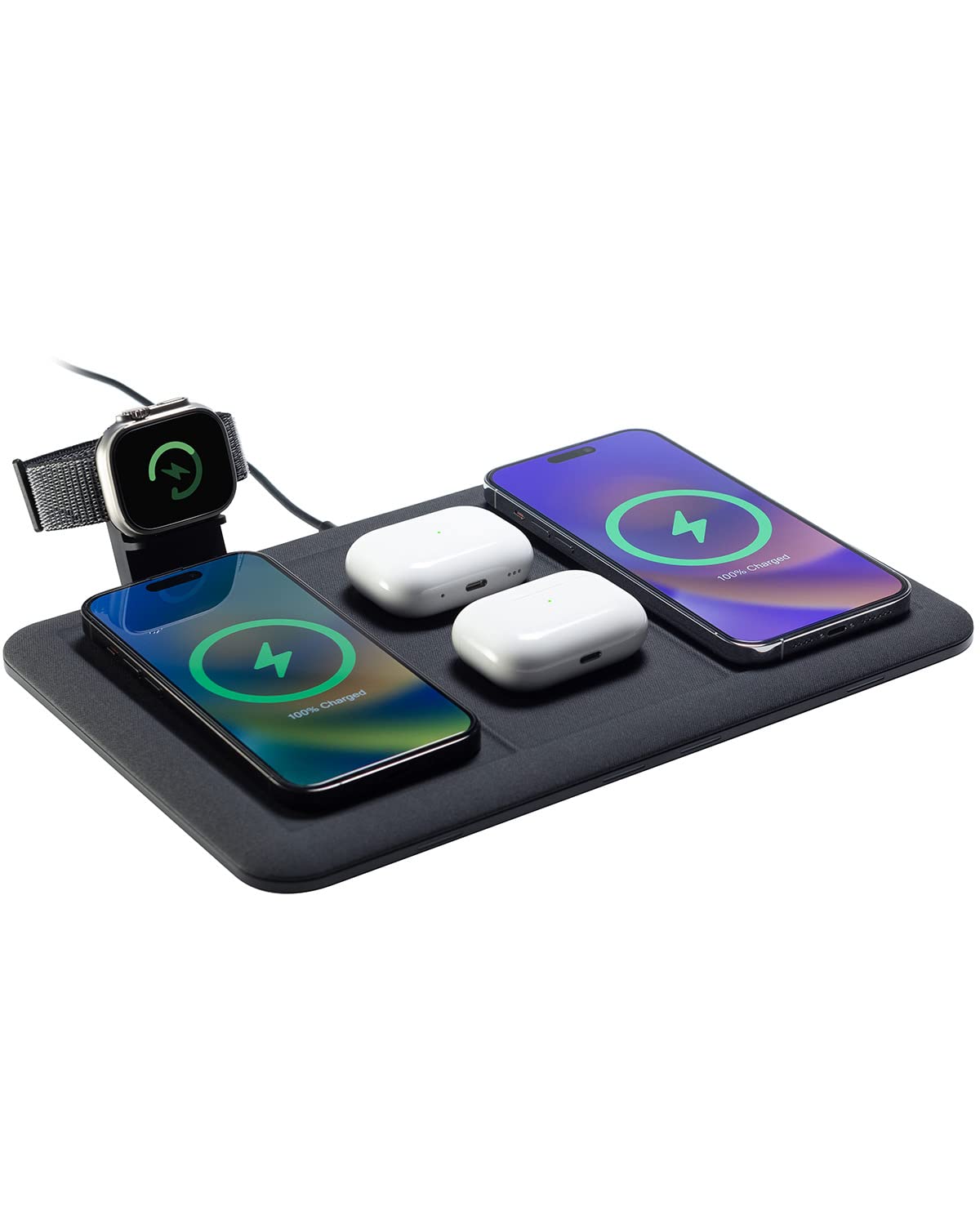 4 in 1 Wireless Charging Mat with Watch Stand and USB A Port