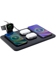 4 in 1 Wireless Charging Mat with Watch Stand and USB A Port