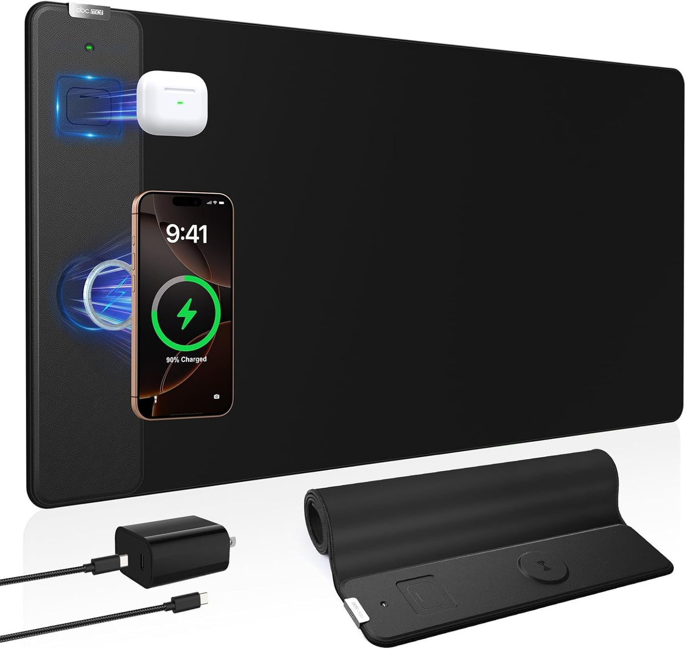 15W Wireless Charging Mouse Pad Large Non Slip Gaming Desk Mat