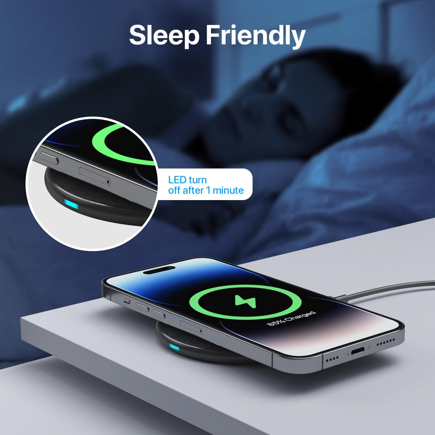 30W Qi Fast Wireless Charging Pad for Phones and Earbuds