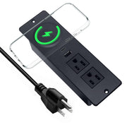 15W Wireless Charging Recessed Power Strip USB C 2 Outlets 2 USB Ports