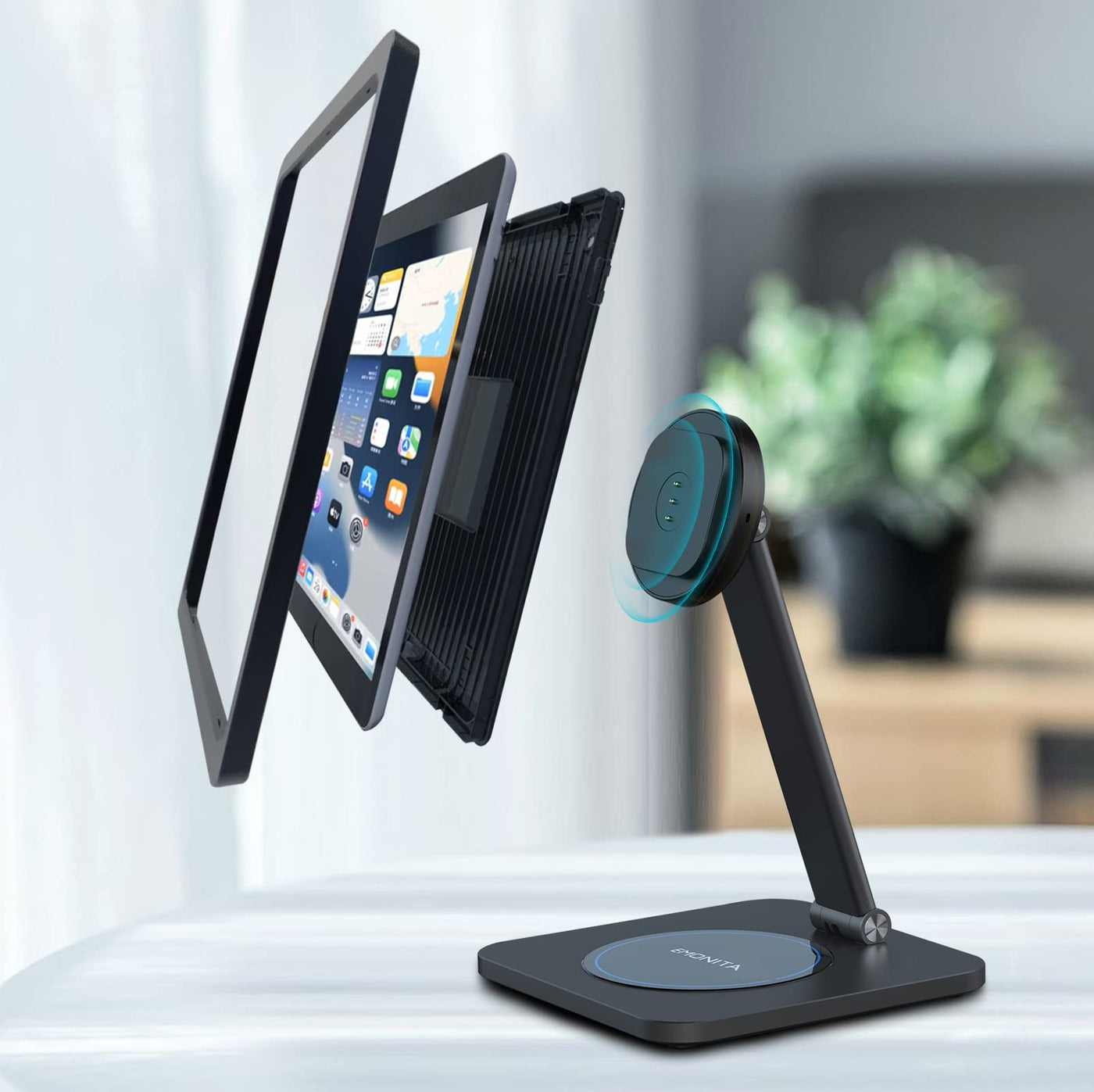 Magnetic Foldable Tablet Stand with Charging Case