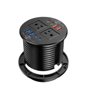 Recessed Desk Power Grommet with 1 AC Outlet and 2 USB Ports
