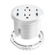 3 Inch Flush Mount Desktop Power Grommet USB C 2 AC Outlets