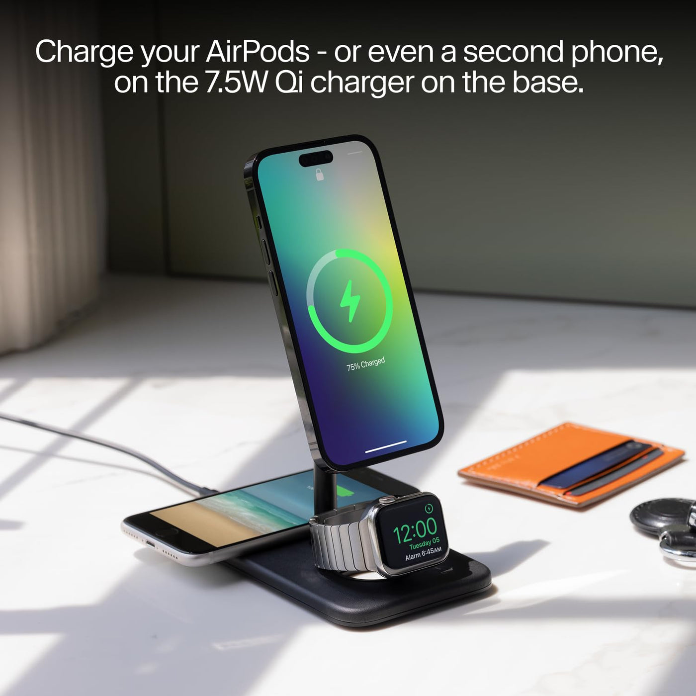 3 in 1 Qi2 Magnetic Wireless Charging Stand for Phone Watch Earbuds