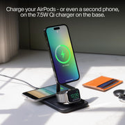 3 in 1 Qi2 Magnetic Wireless Charging Stand for Phone Watch Earbuds
