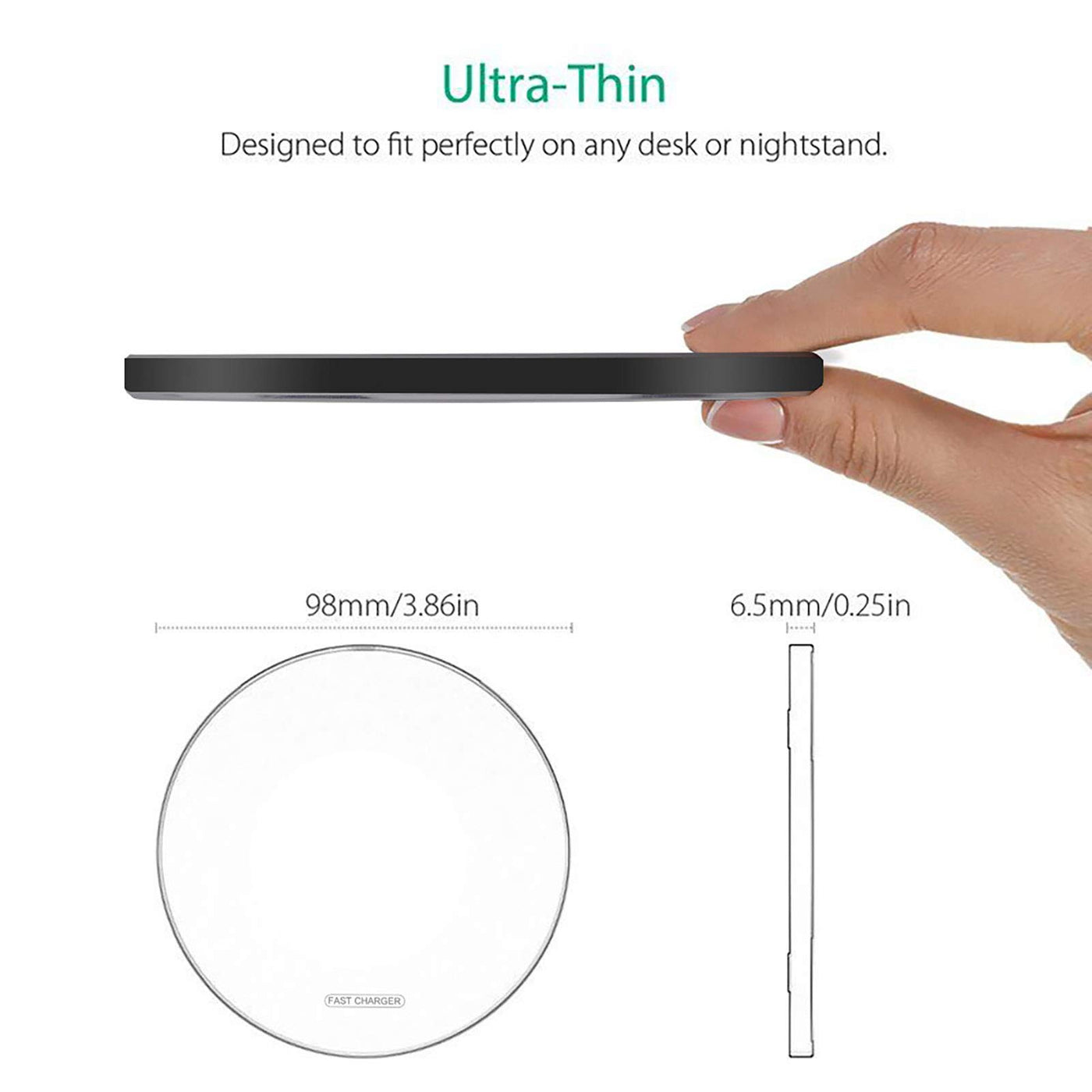 20W Qi Fast Wireless Charging Pad for Phones and Earbuds