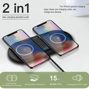 30W Dual Wireless Charging Pad for Multiple Qi Devices