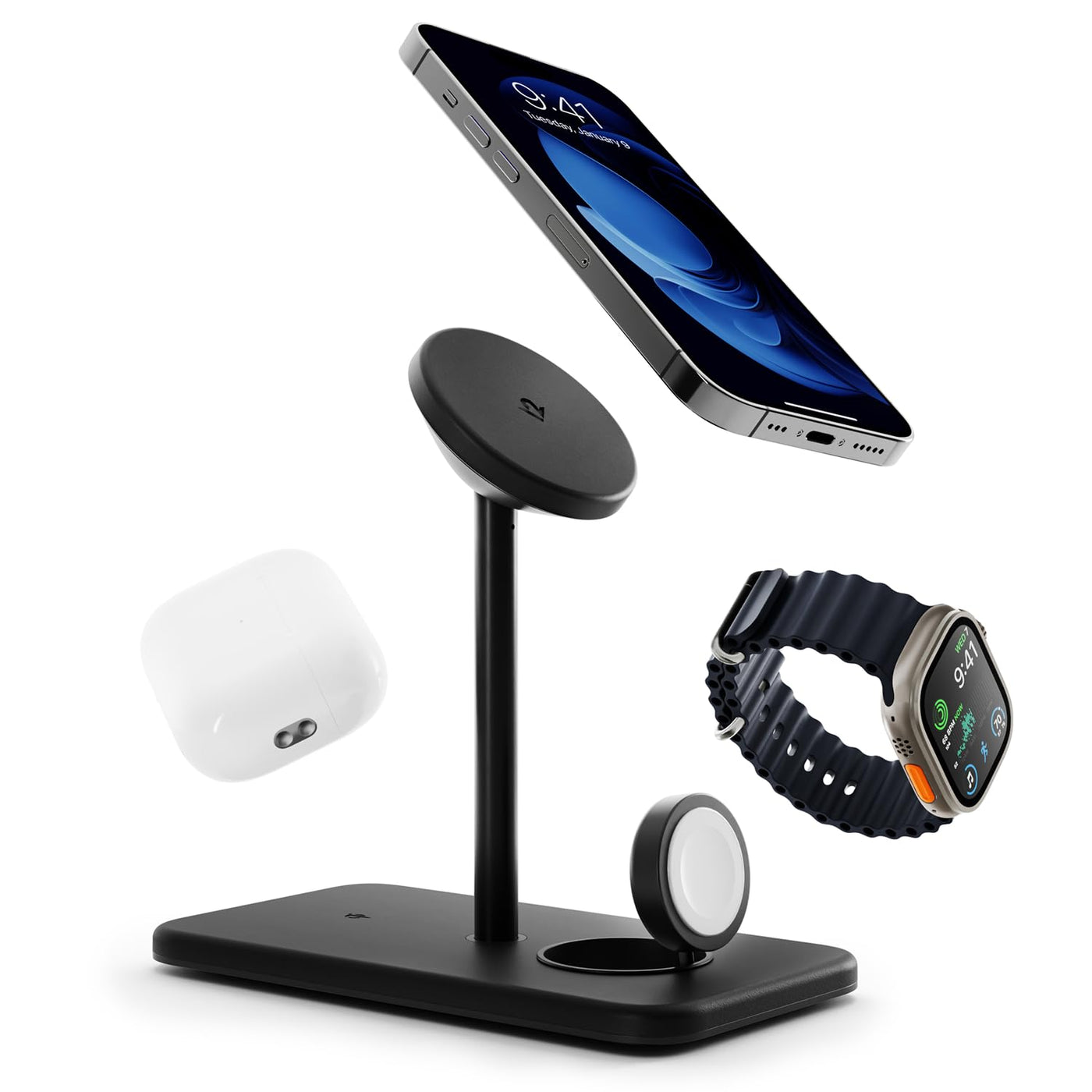 3 in 1 Qi2 Magnetic Wireless Charging Stand for Phone Watch Earbuds