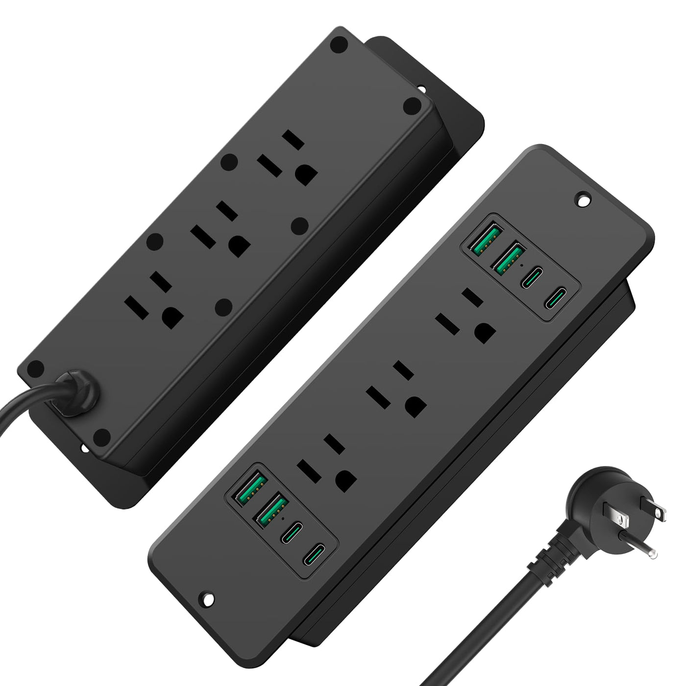 14 in 1 Recessed Power Strip 20W Surge Protector 6 AC 8 USB Ports