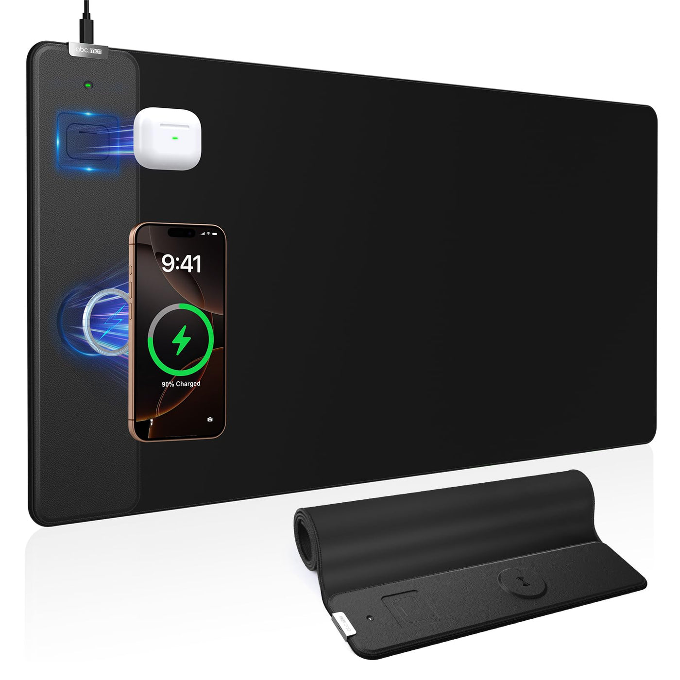 15W Wireless Charging Mouse Pad Large Non Slip Gaming Desk Mat