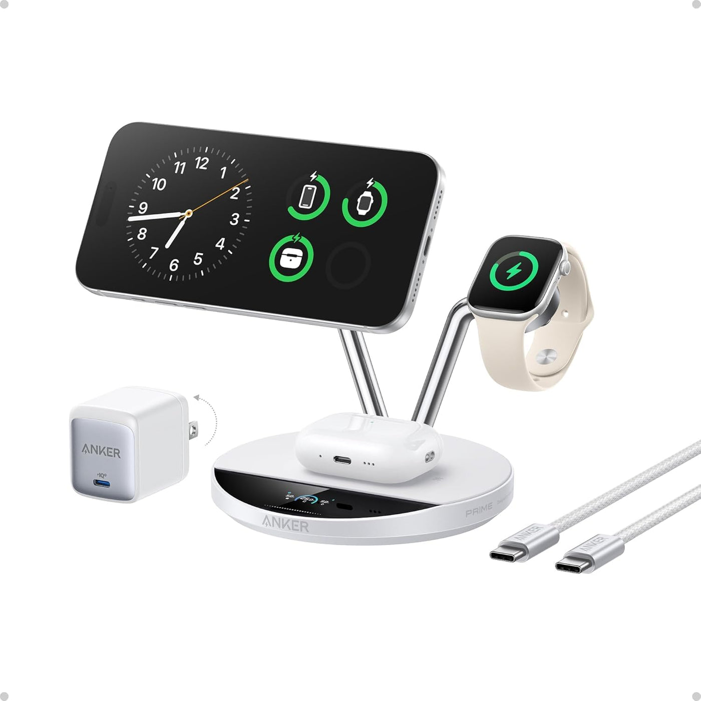 3 in 1 Qi2 25W Wireless Charging Dock with Smart Display Cooling