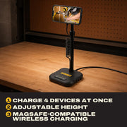 Heavy Duty Magnetic Wireless Charging Stand with USB C Ports