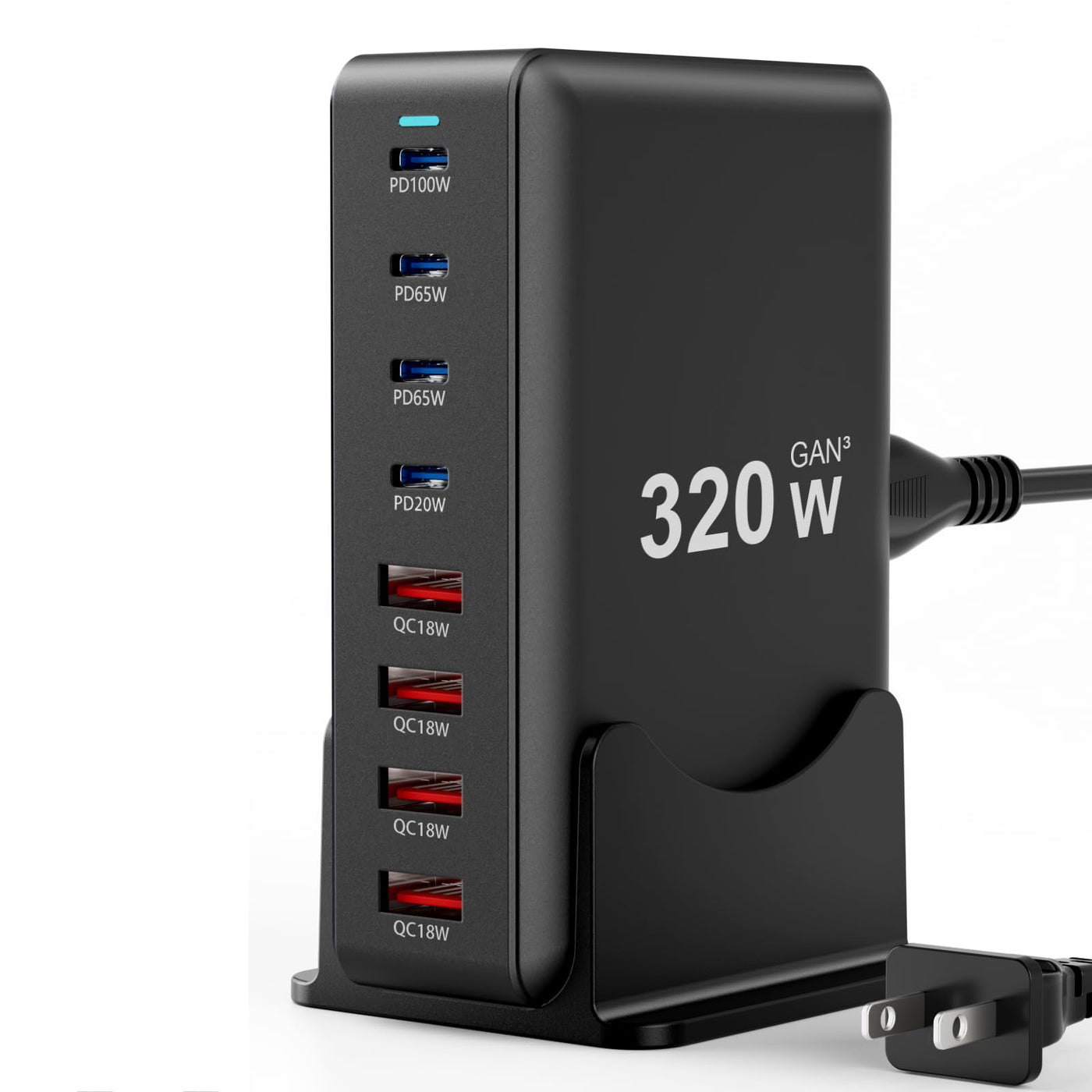 8 Port USB C Fast Charging Station Charger Block