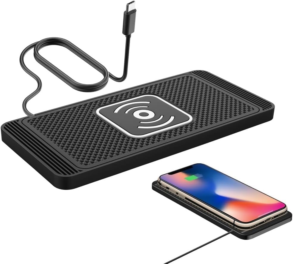 Wireless Induction Charging Pad Non Slip Dashboard Phone Charger