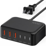 100W GaN 6 Port USB C Fast Charging Station Cube Wall Charger