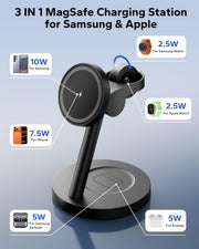 3 in 1 Magnetic Wireless Charging Stand for Phone Watch Earbuds