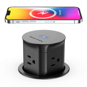 15W Wireless Charging Pop Up Outlet 4 AC Splash Resistant Power Grommet