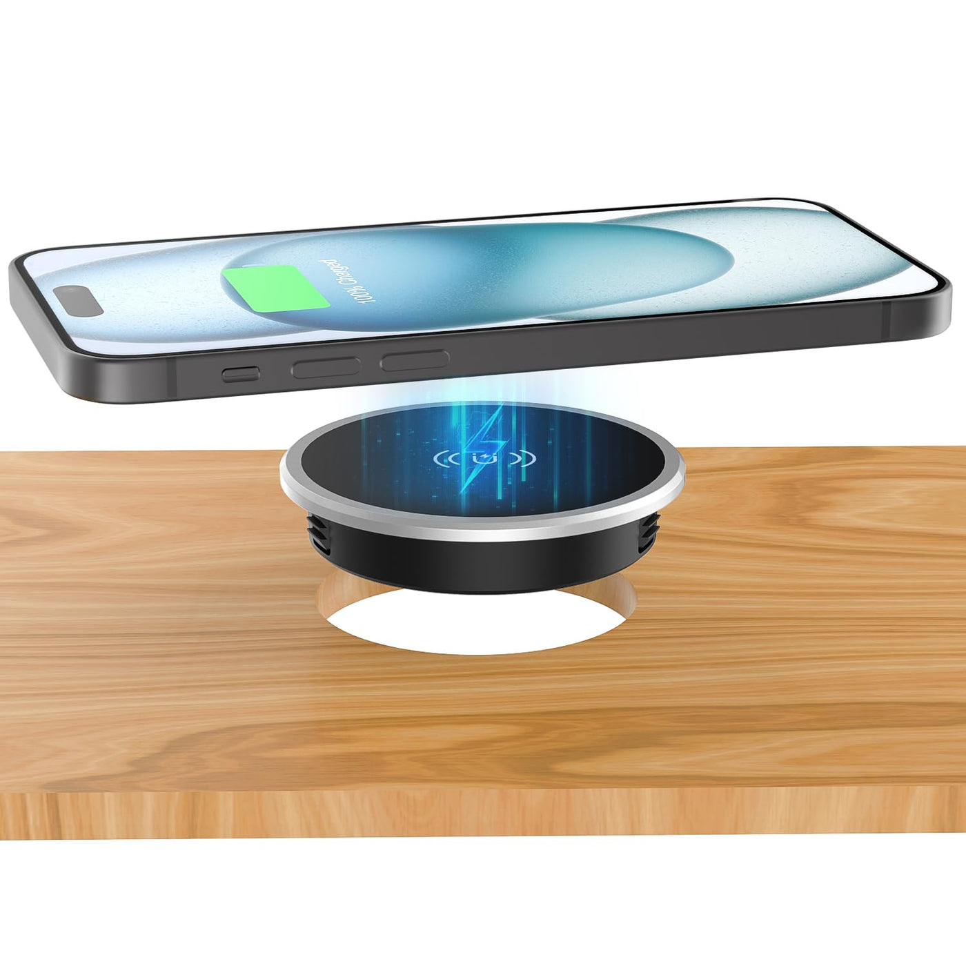 15W Magnetic Wireless Charger Desk Mount Recessed Qi Charging Pad