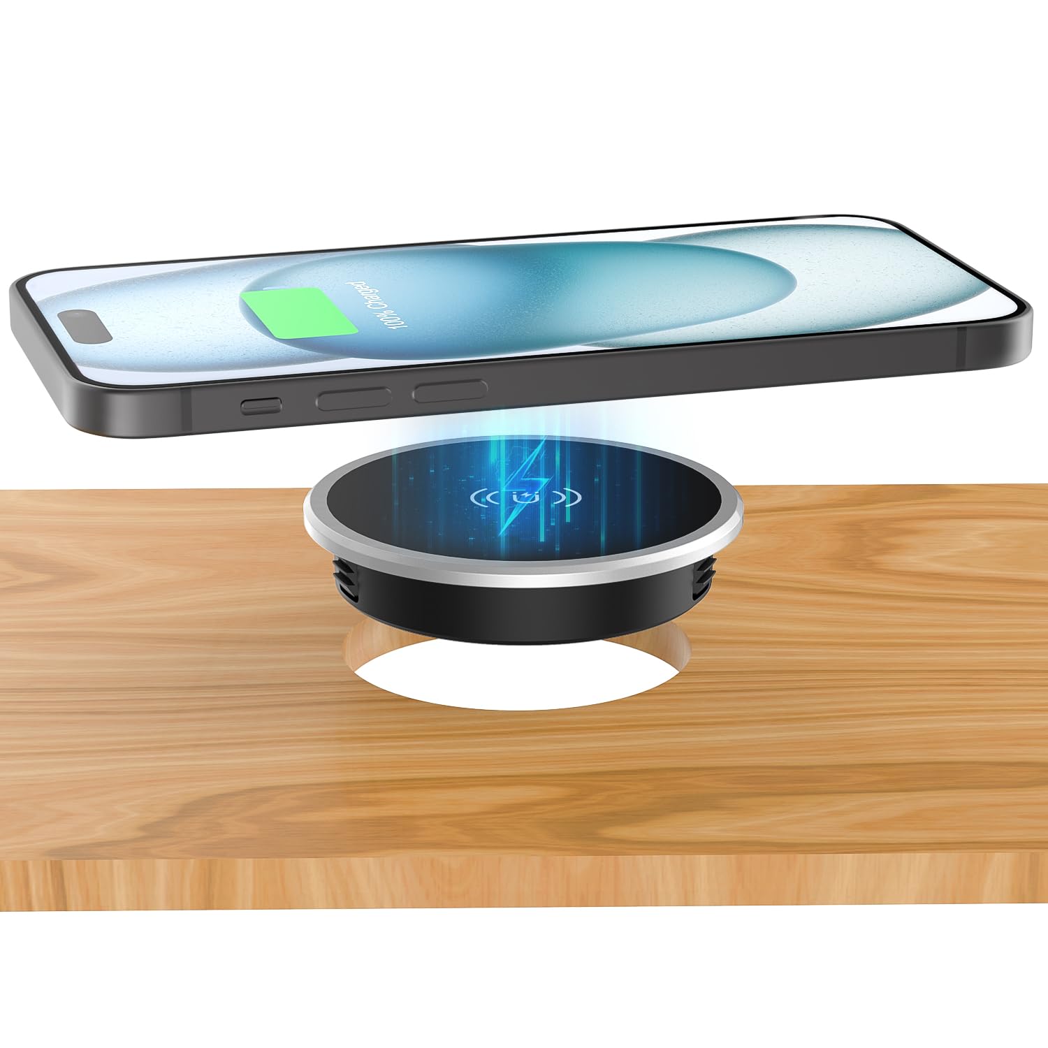 15W Magnetic Wireless Charger Desk Mount Recessed Qi Charging Pad