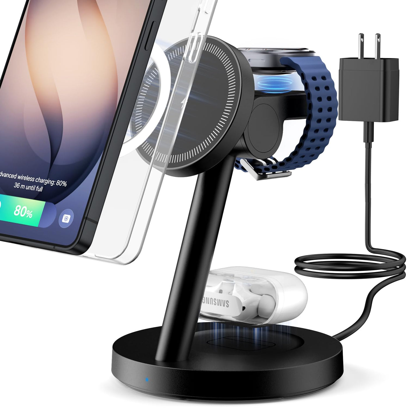 3 in 1 Magnetic Wireless Charging Stand for Phone Watch Earbuds