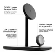 3 in 1 Qi2 Magnetic Wireless Charging Stand for Phone Watch Earbuds